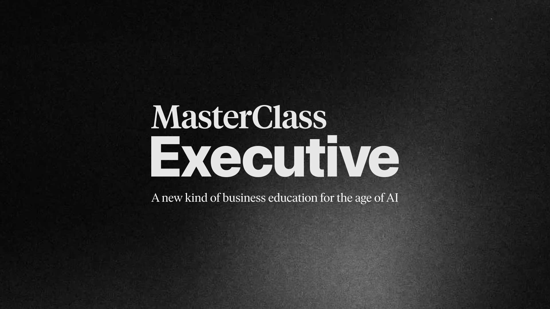 Sign In - MasterClass Executive